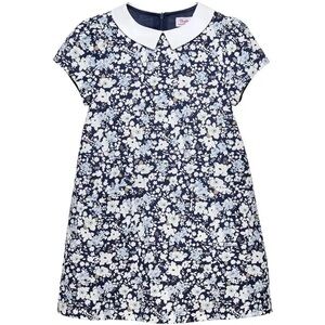 Confiture for Trotters London Floral Peter Pan Collar Dress 3Y NWT Navy Blue